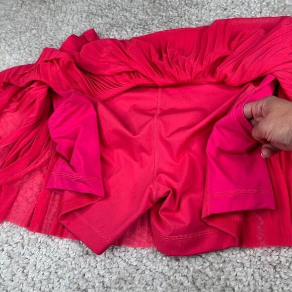 Lululemon Mesh Pleats Mid Rise Mini Tennis Skort Lip Gloss Pink - Picture 10 of 16